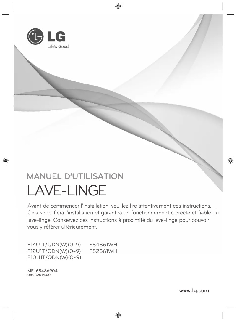 Page 1 de la notice Manuel utilisateur LG F74865SL