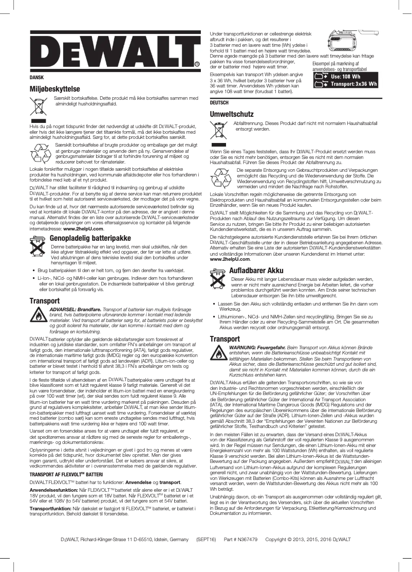 Page 1 de la notice Manuel utilisateur DeWalt DCB549