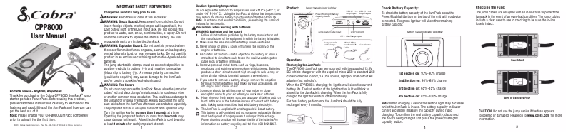 Página 1 del manual Manual de usuario Cobra JumPack CPP 8000