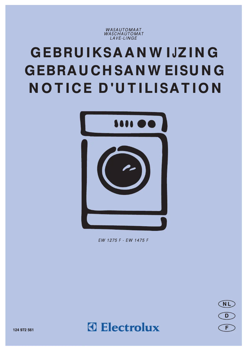 Page 1 de la notice Manuel utilisateur Electrolux EW1275F