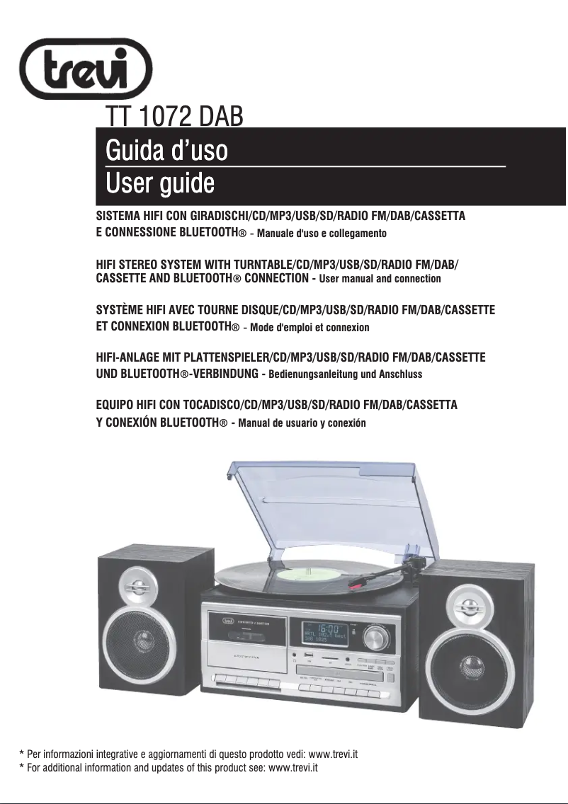 Image de la première page du manuel de l'appareil TT 1020 BT