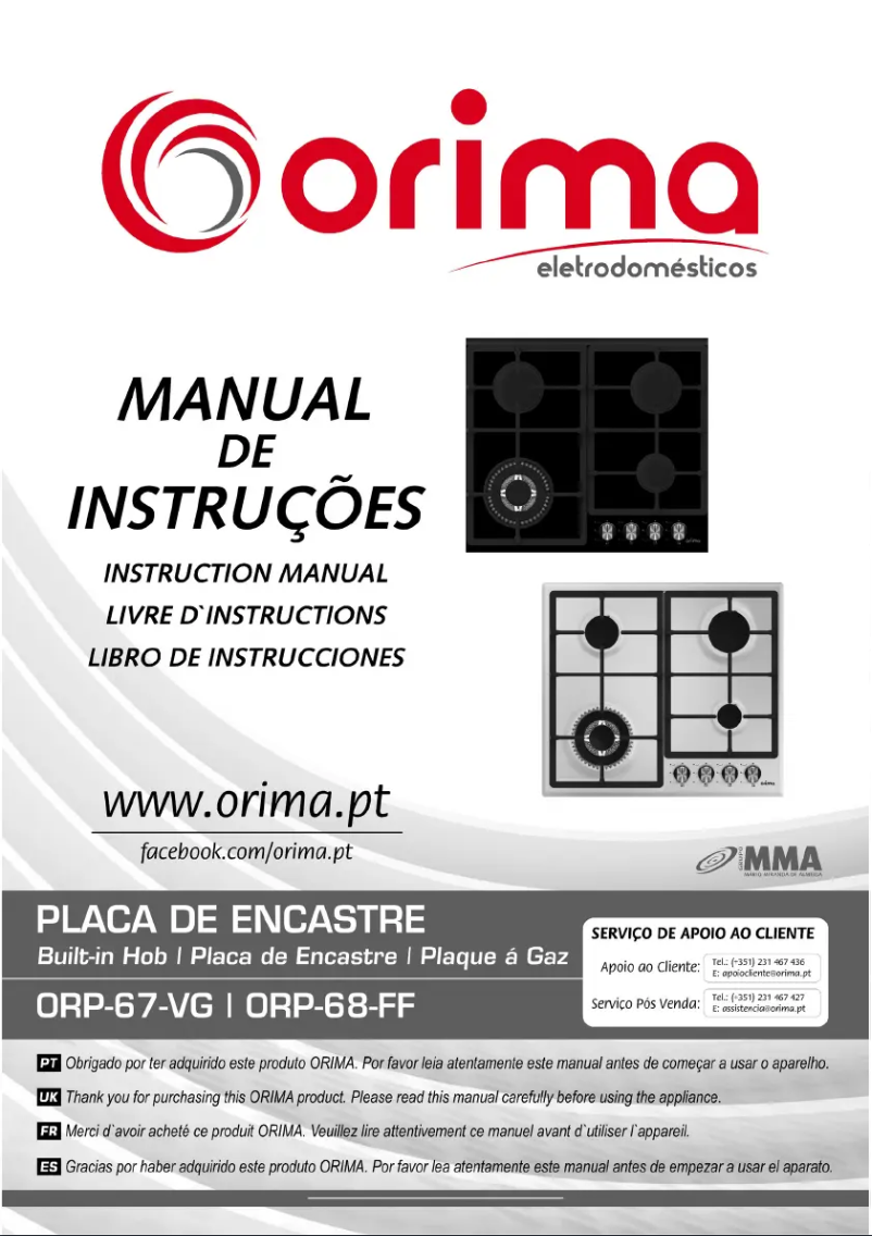 Page 1 de la notice Manuel utilisateur Orima ORP-68-FF