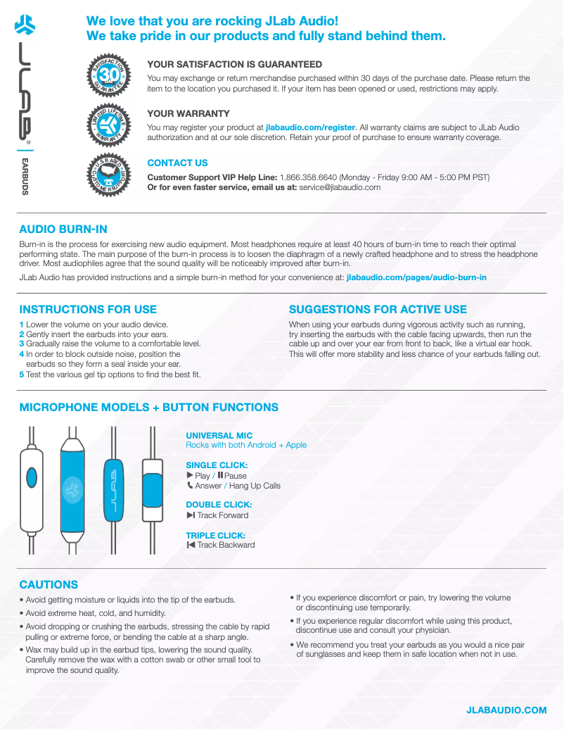 Página 1 del manual Manual de usuario JLab Neon