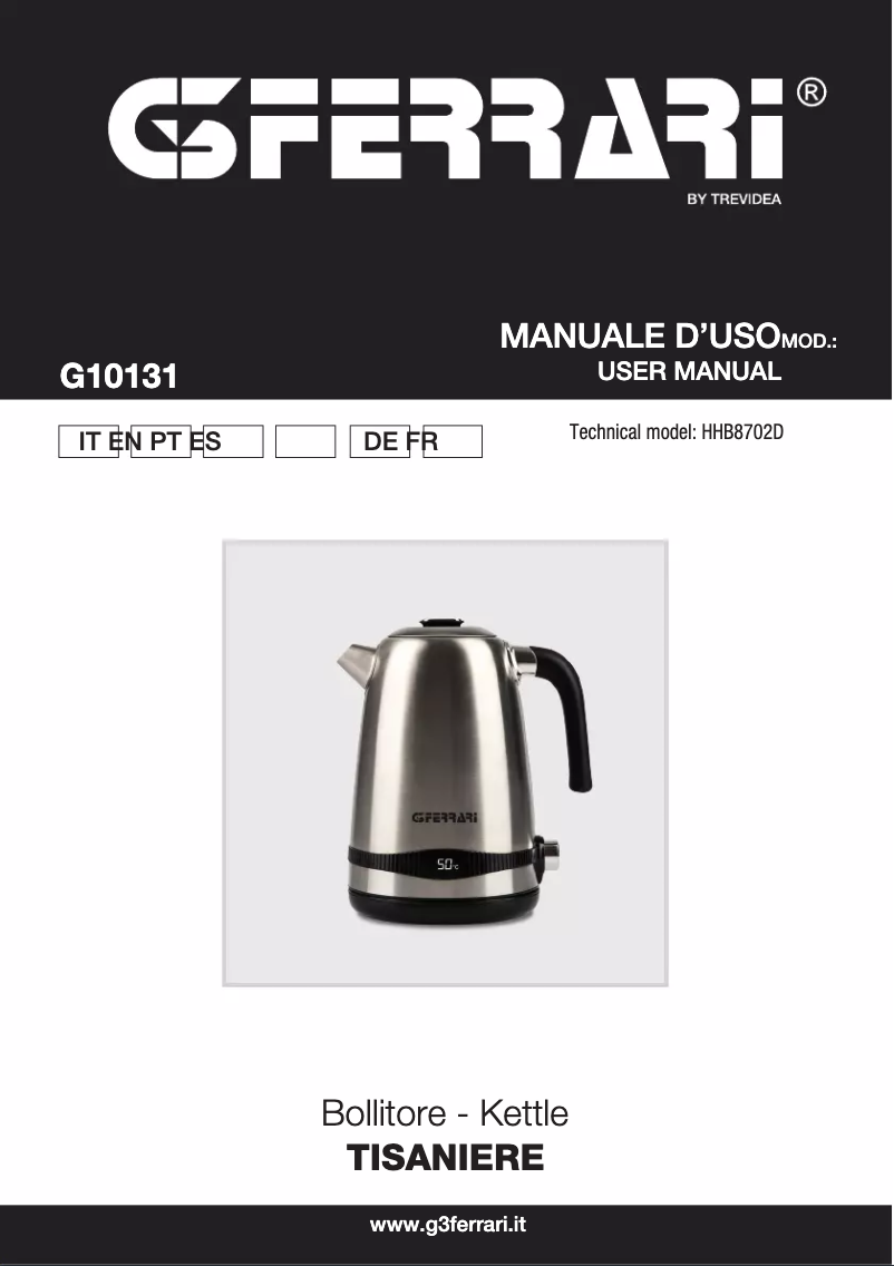 Page n°1 - Manuel utilisateur G3 Ferrari Tisaniere G10131