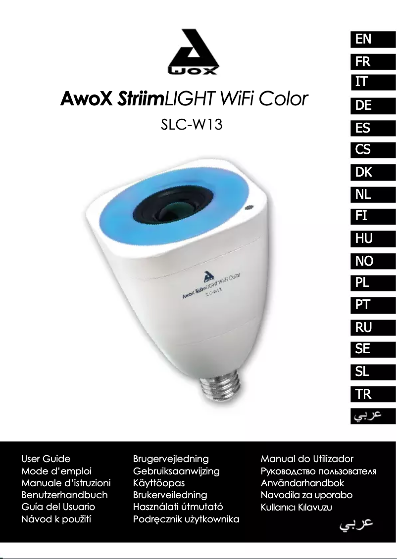 Page n°1 - Manuel utilisateur AwoX Striim SLC-W13