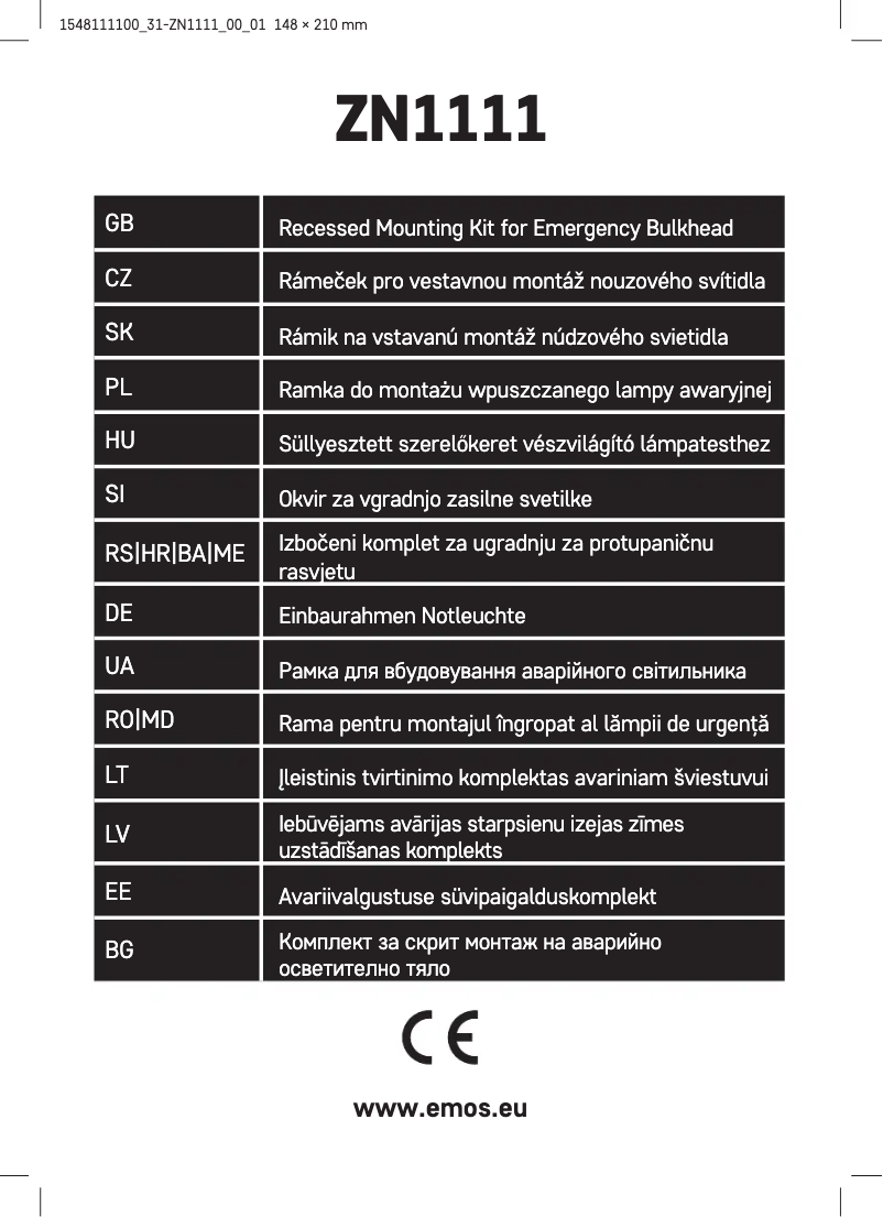 Image de la première page du manuel de l'appareil ZN1111