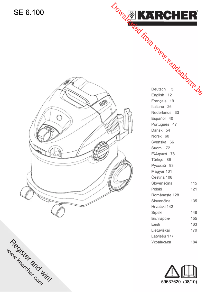 Page n°1 - Manuel utilisateur Kärcher SE 6.100