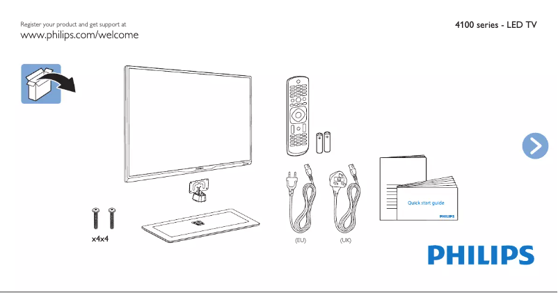 Page 1 of the manual Quick Start Guide Philips 47PFH4109