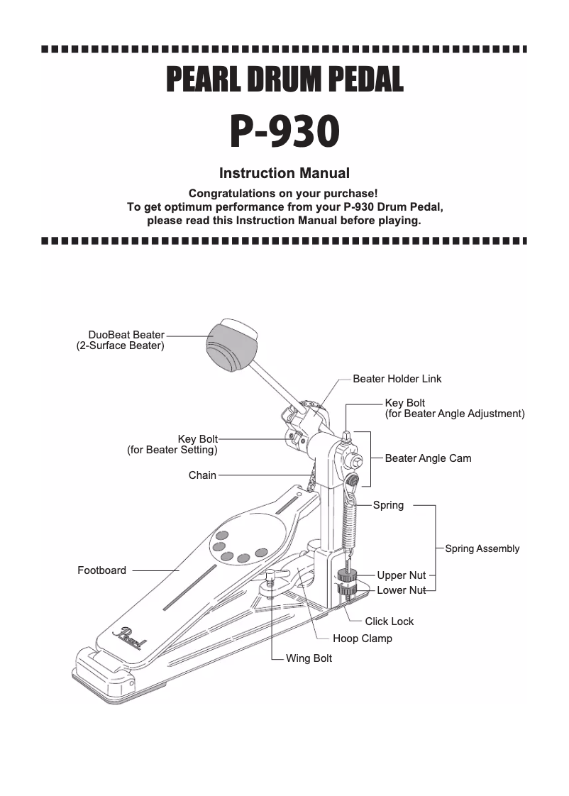 Page 1 de la notice Manuel utilisateur Pearl Sports P-930