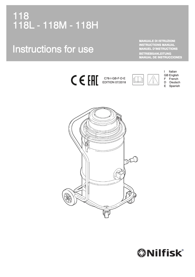 Image de la première page du manuel de l'appareil 118