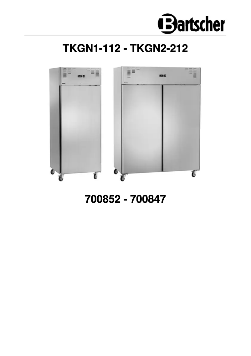 Página 1 del manual Manual de usuario Bartscher TKGN1-112