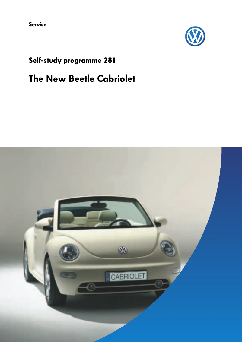 Page 1 de la notice Manuel utilisateur Volkswagen Beetle Cabriolet (2003)