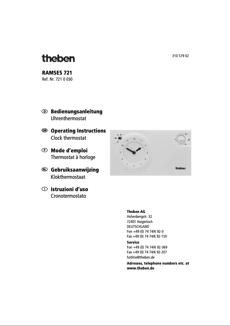 Page n°1 - Manuel utilisateur Theben Ramses 721