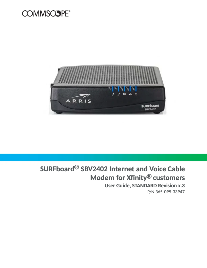 Page n°1 - Manuel utilisateur Arris SURFboard SBV2402