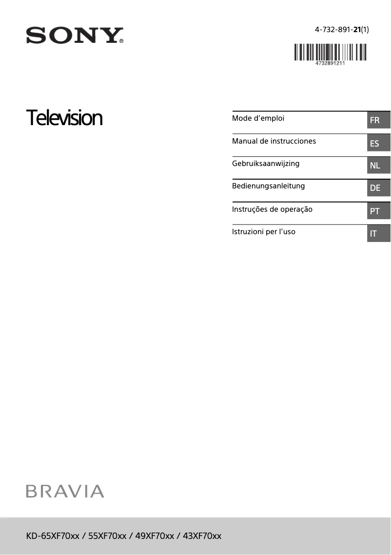 Page 1 de la notice Manuel utilisateur Sony Bravia KD-49XF7004