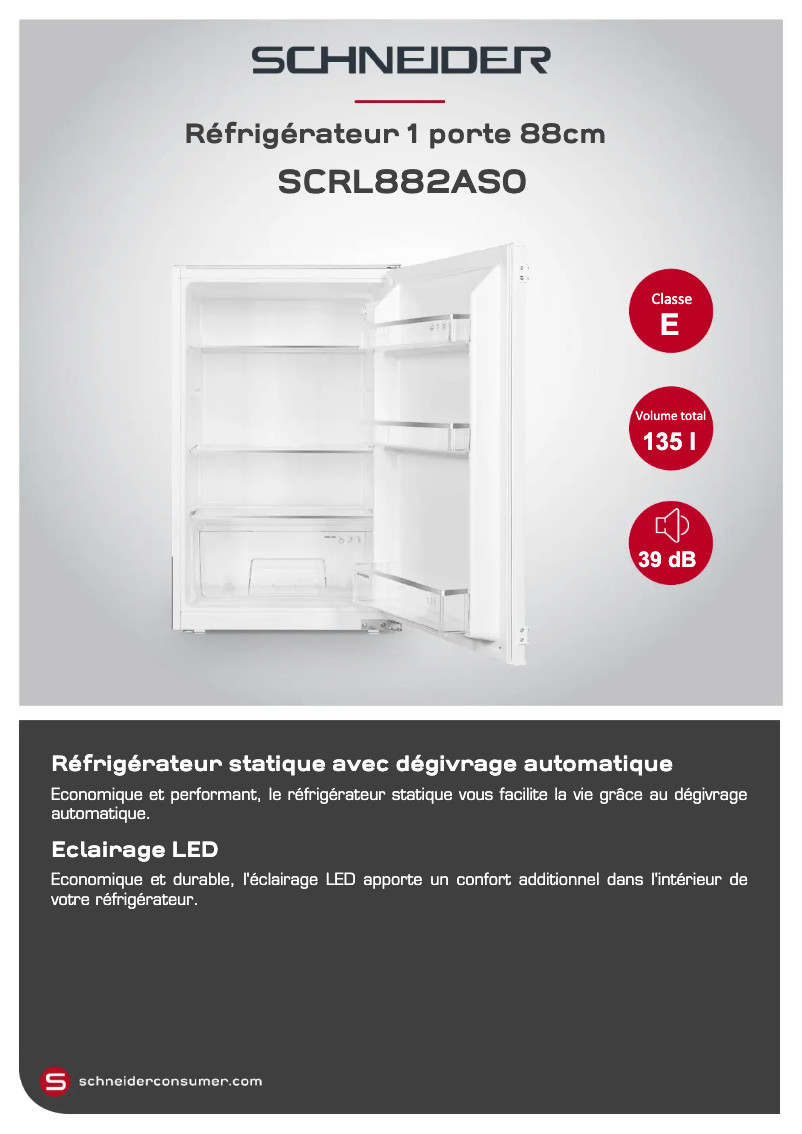 Page n°1 - Fiche technique Schneider SCRL882AS0