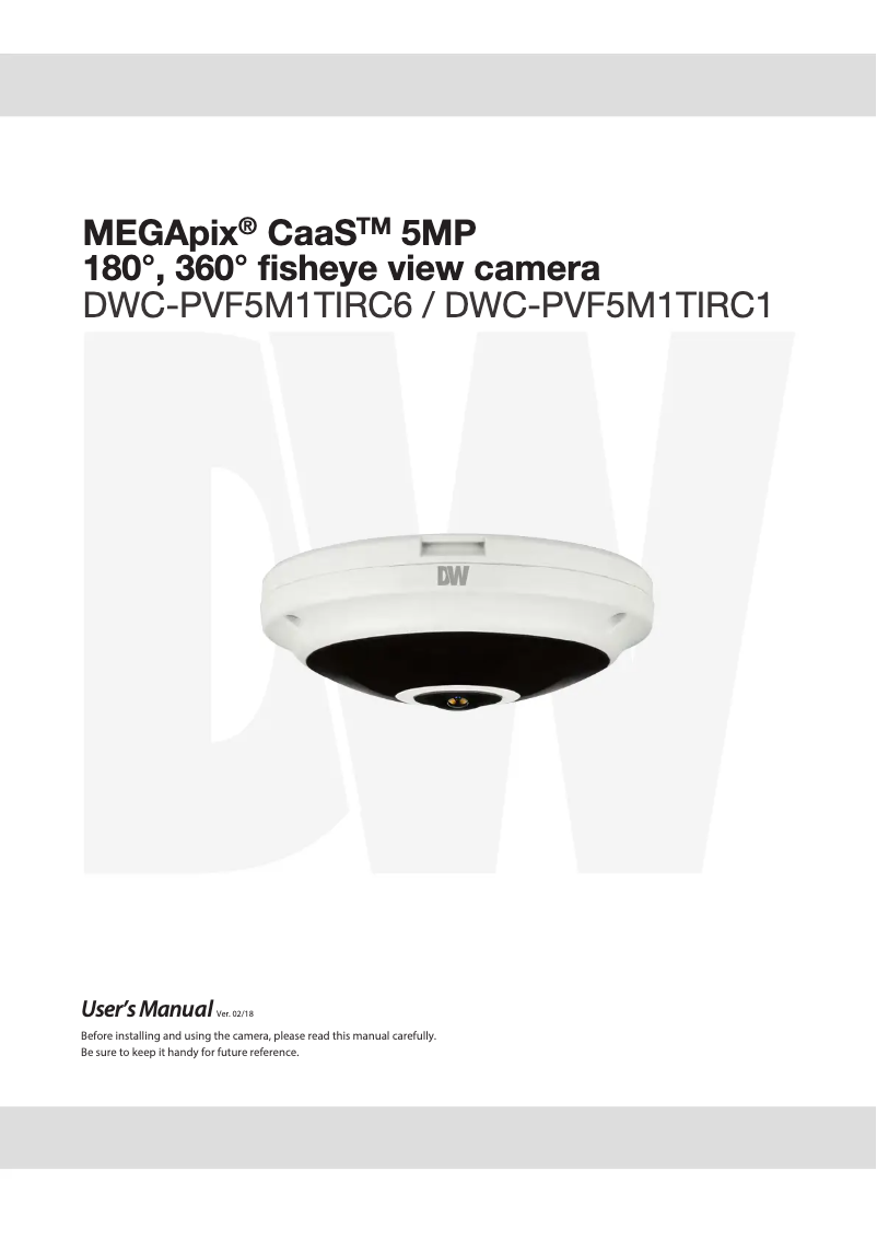 Image de la première page du manuel de l'appareil MegaPix CaaS DWC-PVF5M1TIRC6