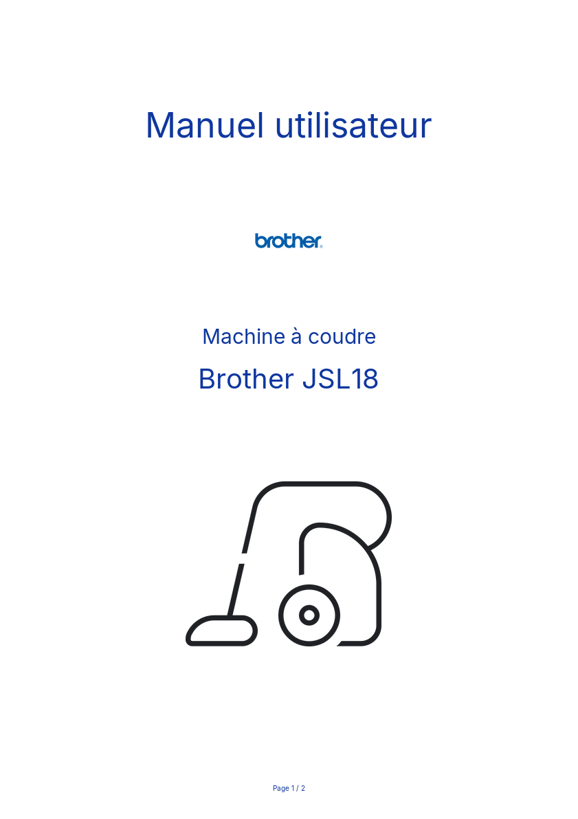 Page n°1 - Manuel utilisateur Brother JSL18