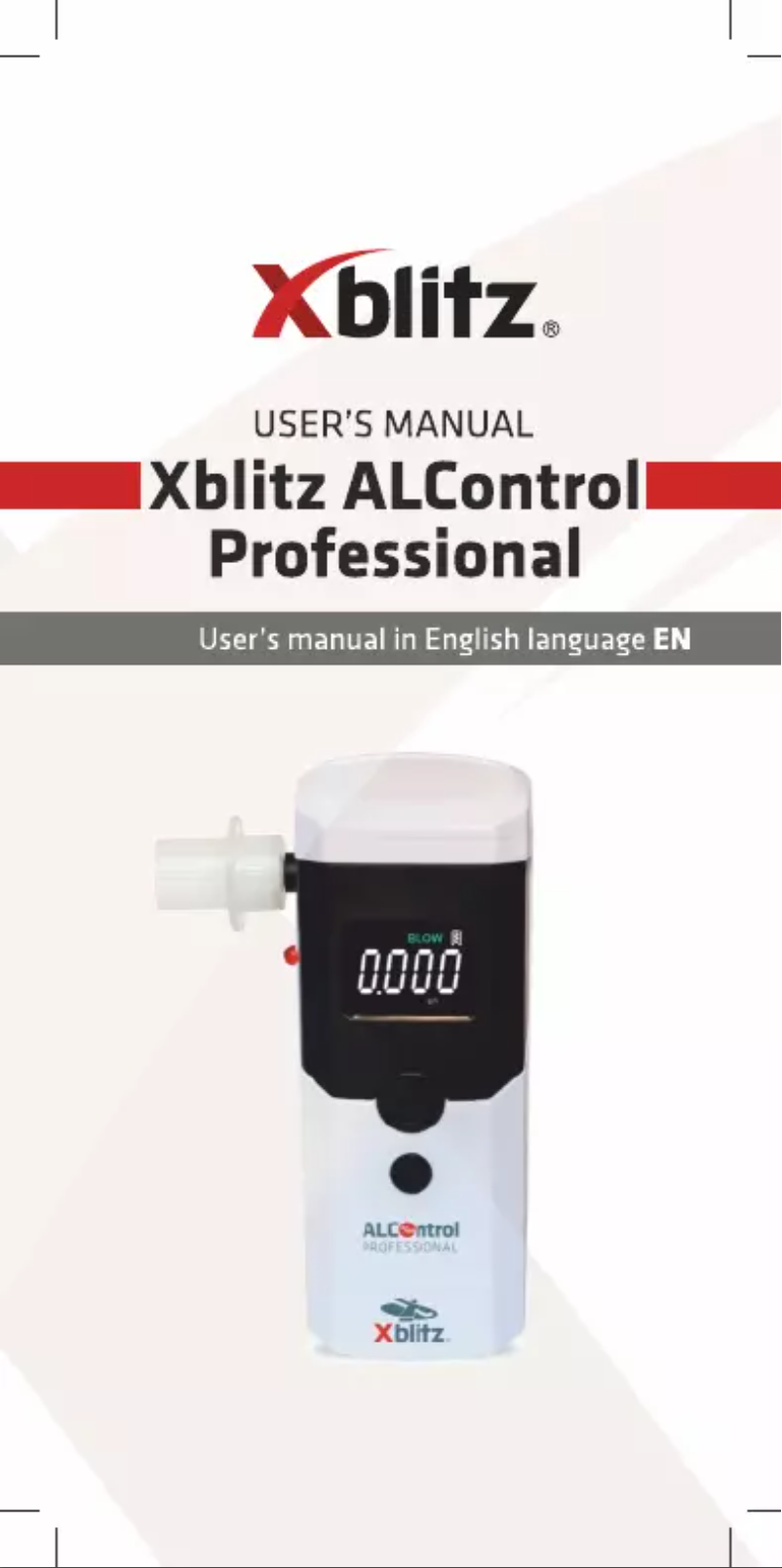 Page n°1 - Manuel utilisateur Xblitz ALControl