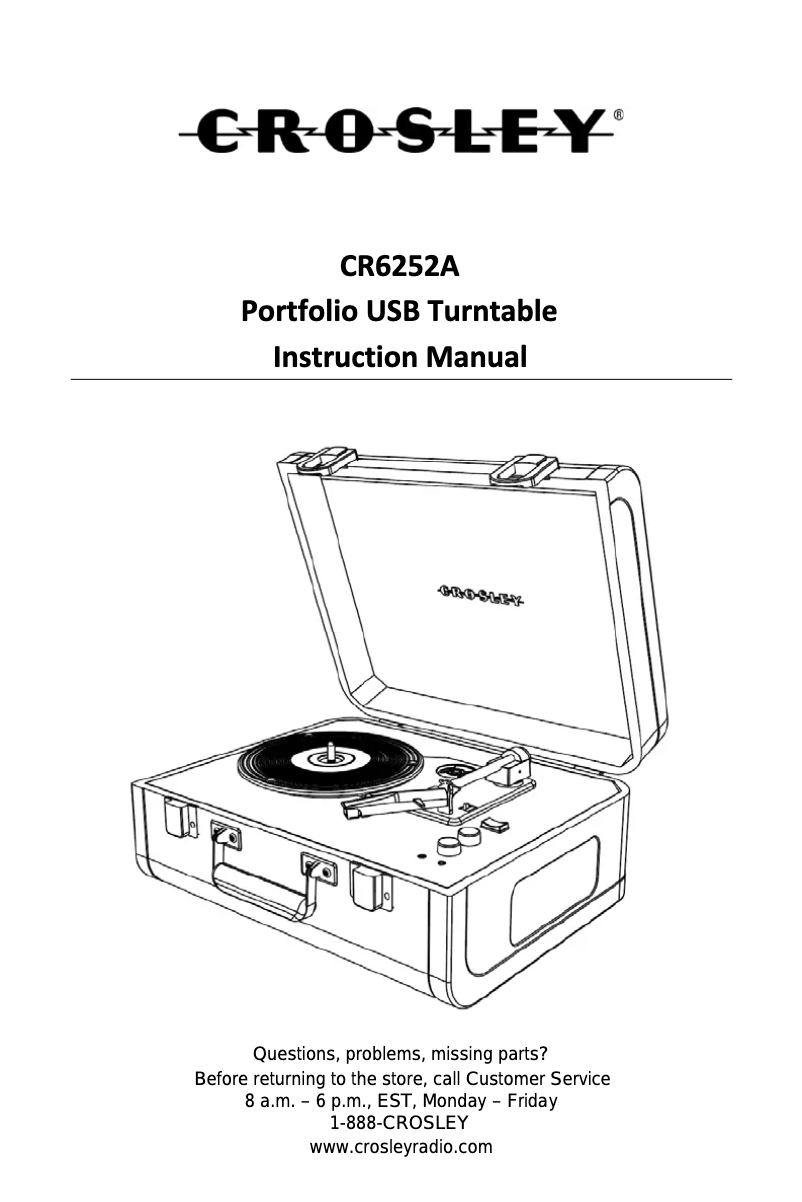 Page 1 de la notice Manuel utilisateur Crosley Portfolio CR6252A