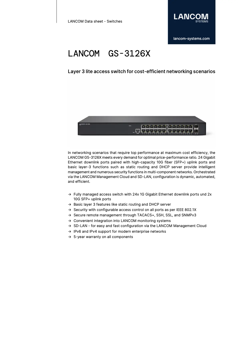 Image de la première page du manuel de l'appareil GS-3126X