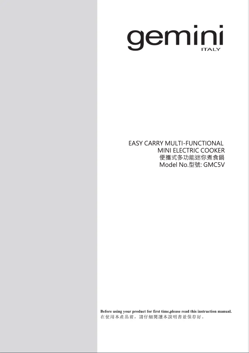 Page 1 de la notice Manuel utilisateur Gemini GMC5V