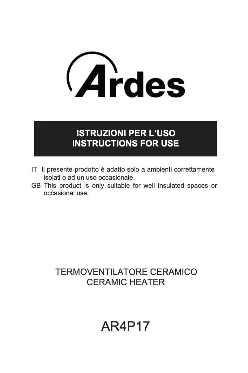 Página 1 del manual Manual de instrucciones Ardes AR4P17