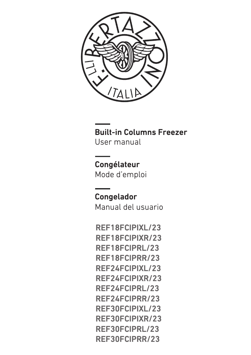 Page 1 de la notice Manuel utilisateur Bertazzoni REF30FCIPIXR