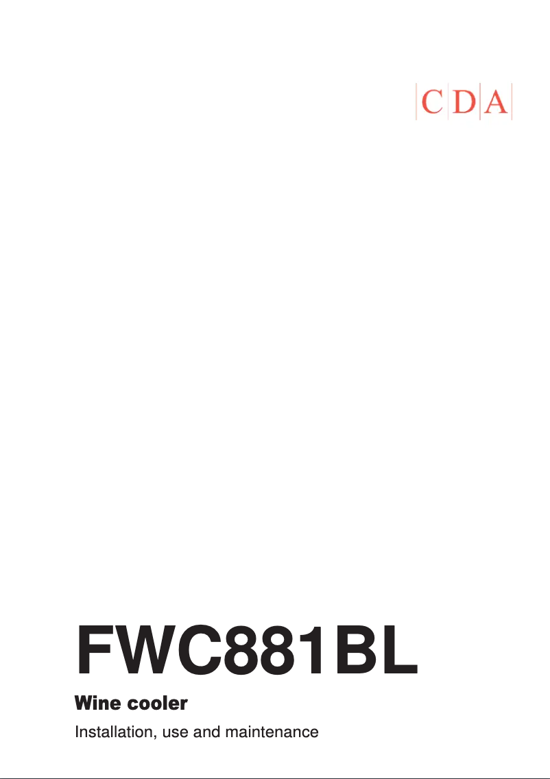 Page 1 de la notice Manuel utilisateur CDA FWC881BL