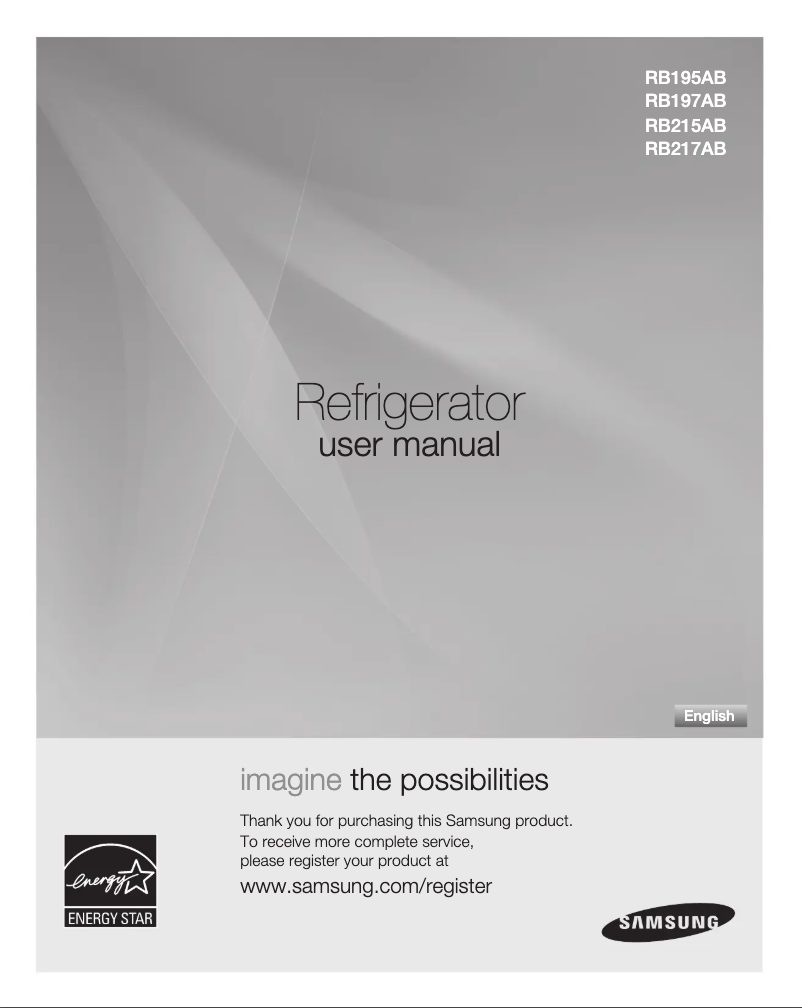 Page 1 de la notice Manuel utilisateur Samsung RB217ABRS