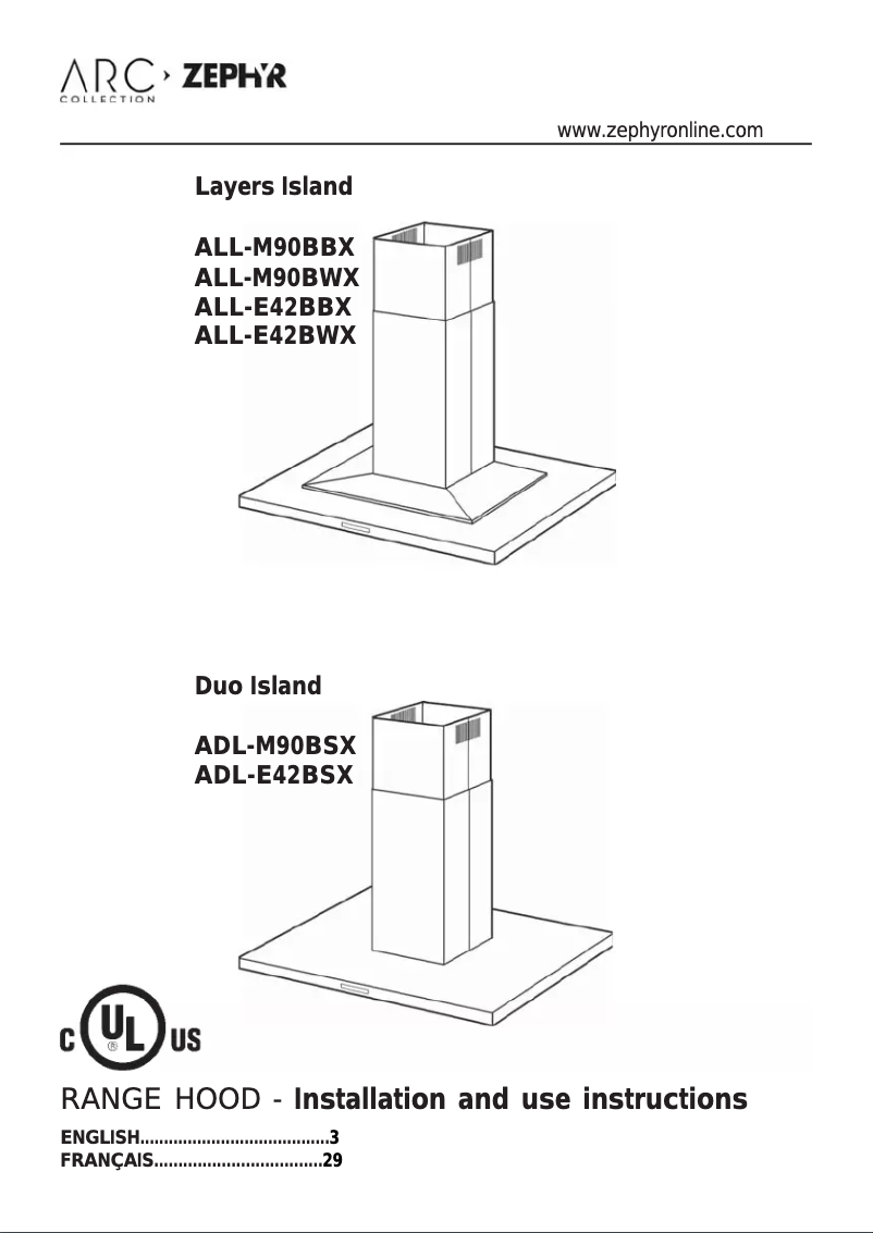 Page n°1 - Manuel utilisateur Zephyr Layers Island ALL-M90BWX
