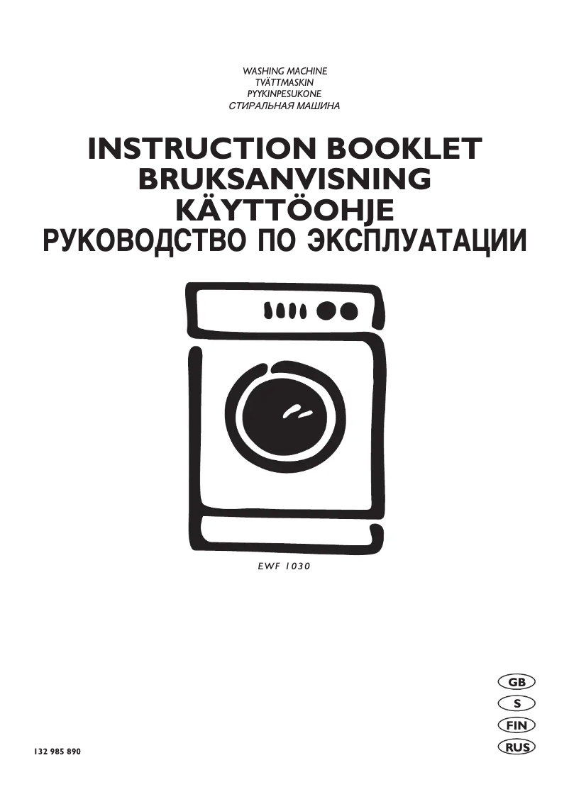 Page n°1 - Manuel utilisateur Electrolux EWF1030