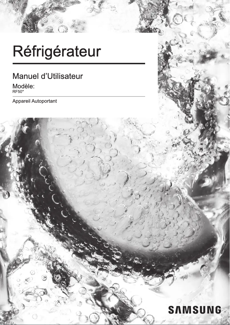 Page 1 de la notice Manuel utilisateur Samsung RF50K5960B1