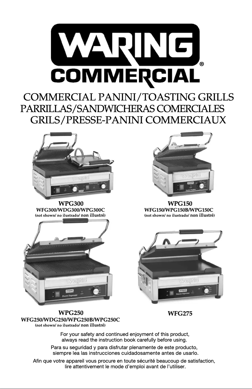 Page n°1 - Manuel utilisateur Waring Commercial WPG300C