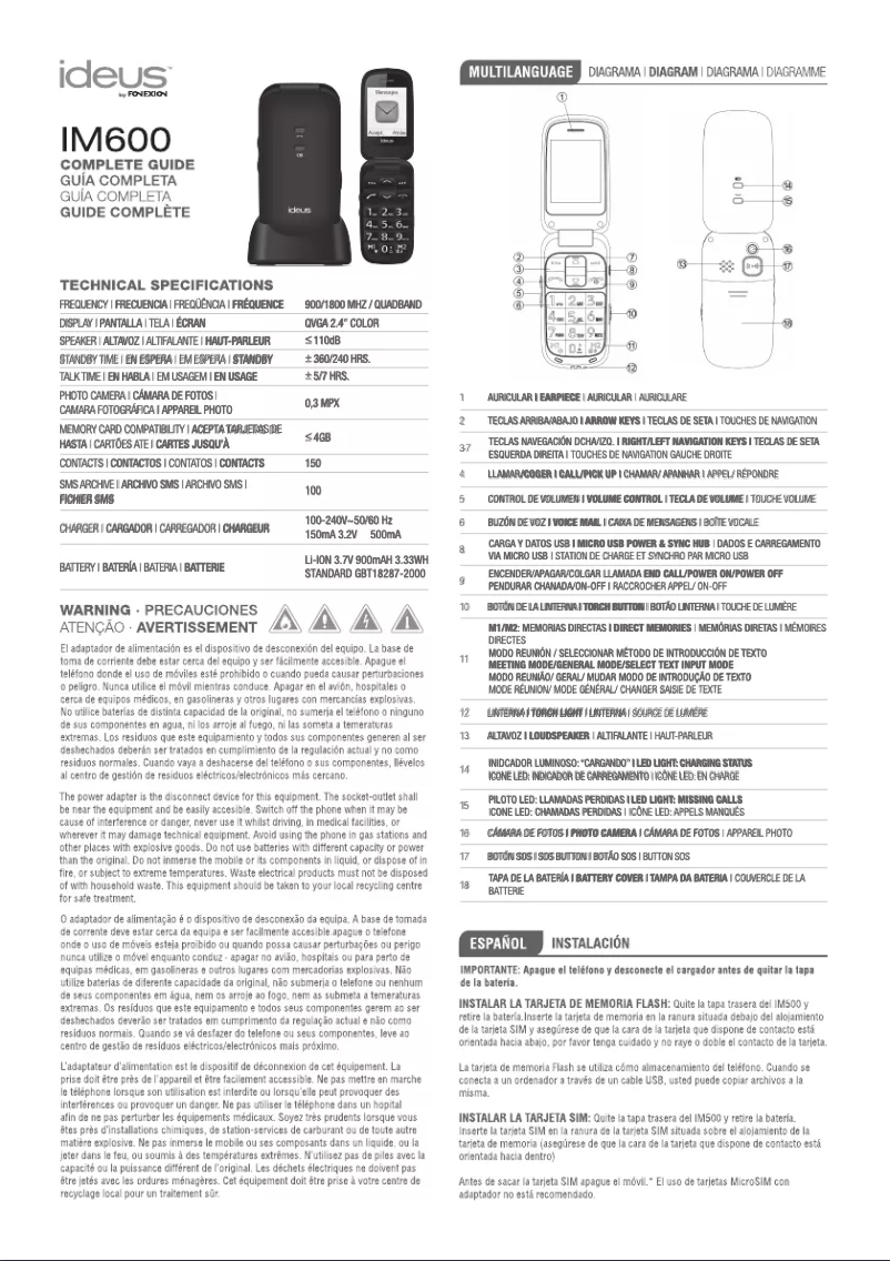 Image de la première page du manuel de l'appareil IM600