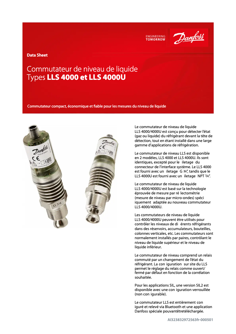 Page n°1 - Fiche technique Danfoss LLS 4000
