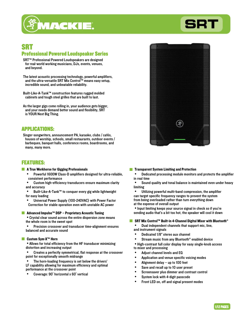 Image de la première page du manuel de l'appareil SRT210