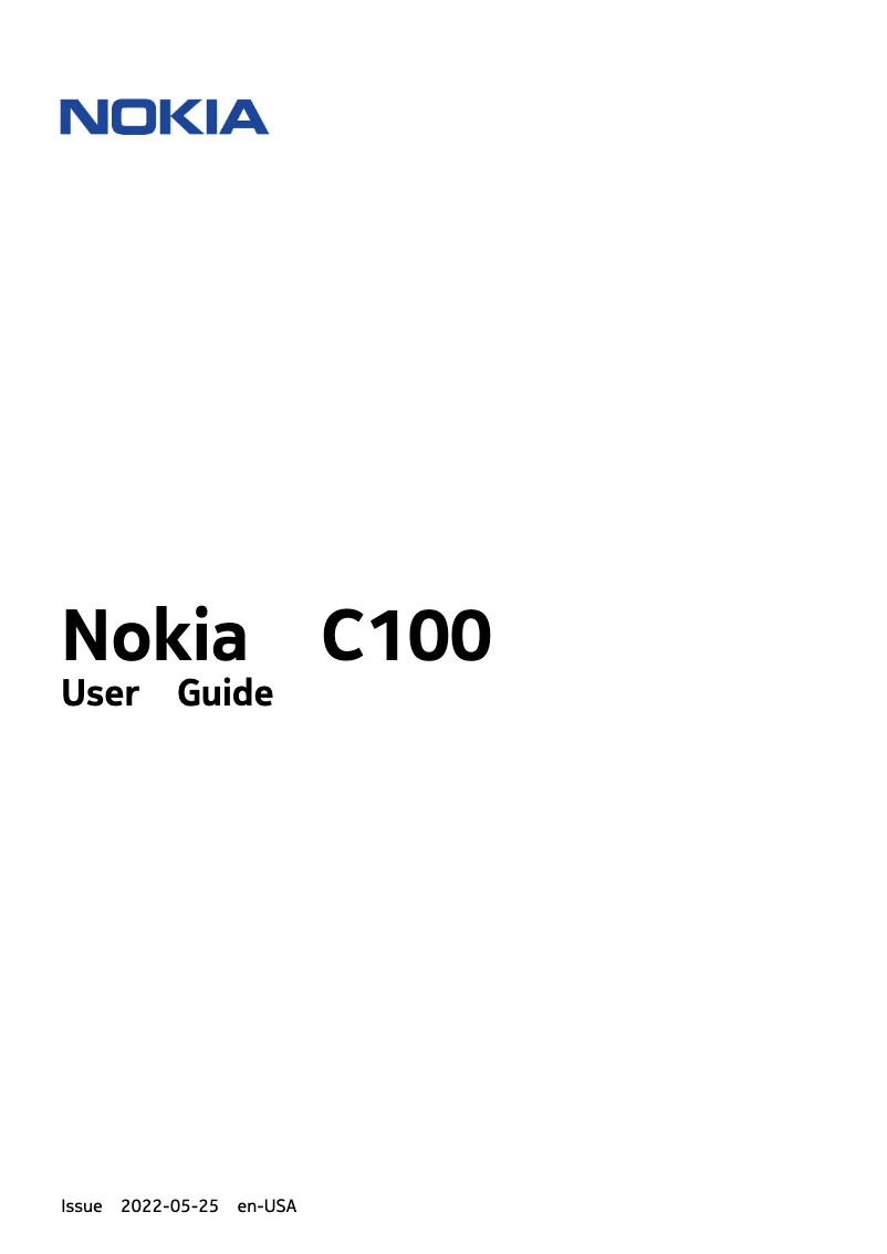 Image de la première page du manuel de l'appareil C100