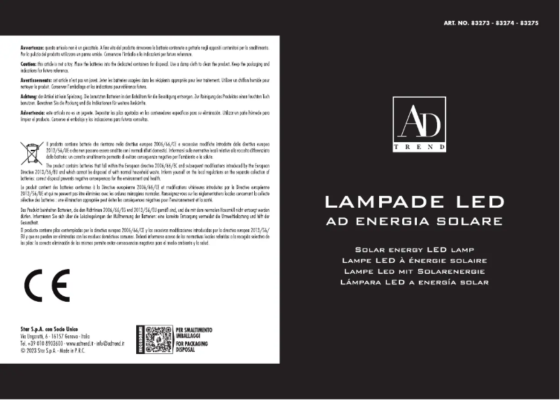 Image de la première page du manuel de l'appareil 83274