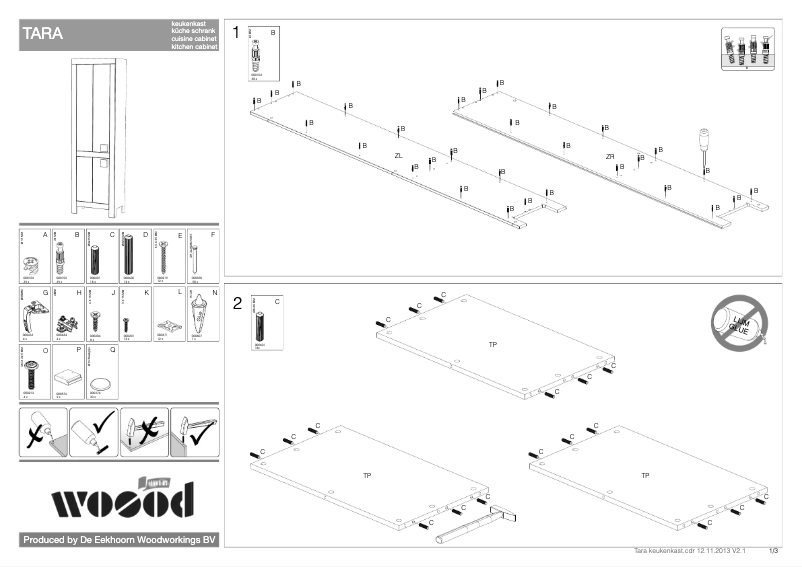Page 1 de la notice Manuel utilisateur WOOOD Tara