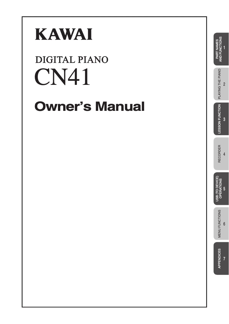 Página 1 del manual Manual de usuario Kawai CN41