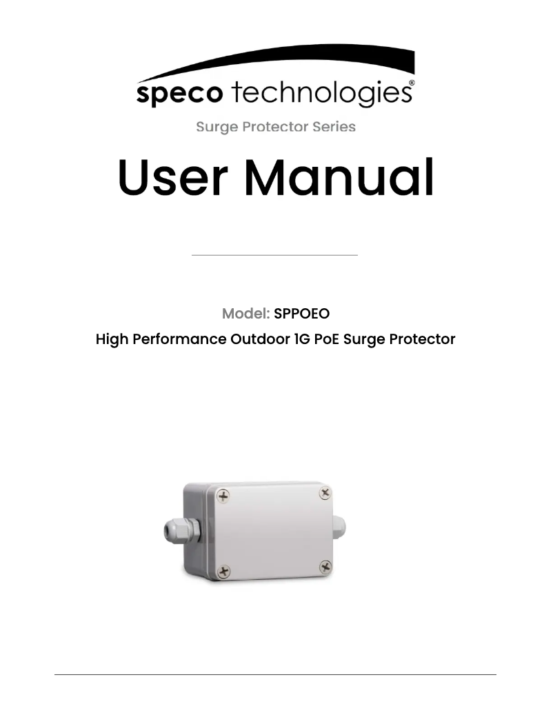 Page 1 de la notice Manuel utilisateur Speco Technologies SPPOEO