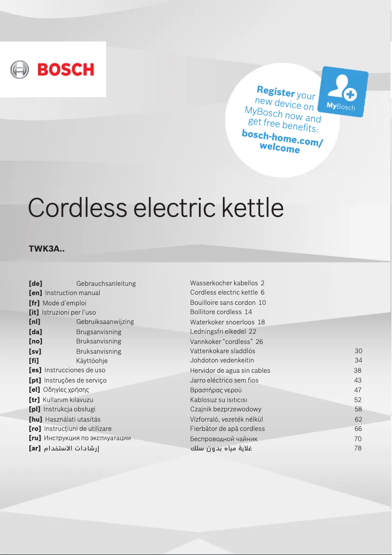 Image de la première page du manuel de l'appareil TWK3A013