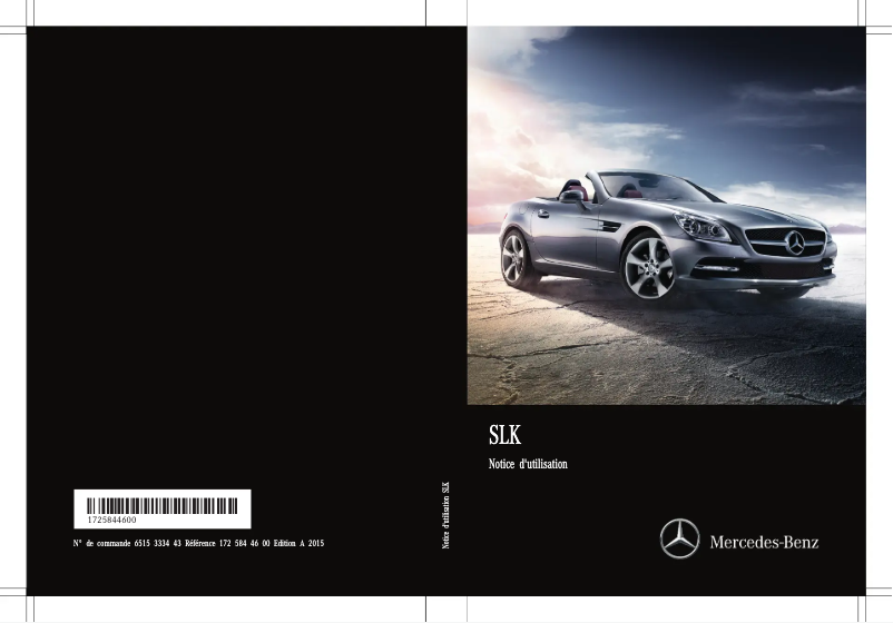 Page 1 de la notice Manuel utilisateur Mercedes-Benz SLK-Class Coupe (2015)