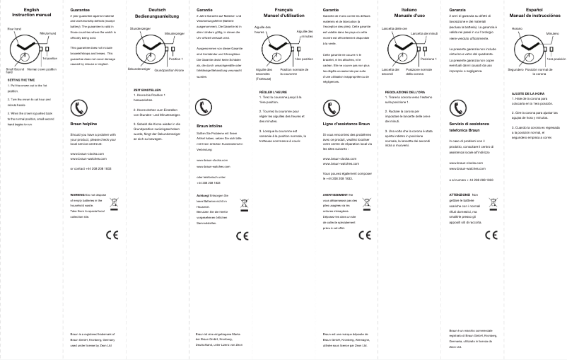 Page n°1 - Manuel utilisateur Braun BN0024G