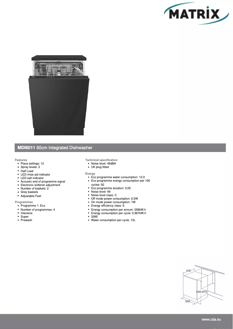Image de la première page du manuel de l'appareil MDI6011