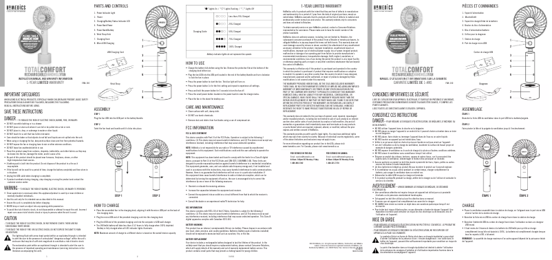 Página 1 del manual Manual de usuario Homedics Total Comfort FAN-150