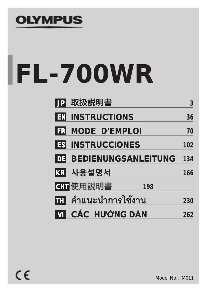 Image de la première page du manuel de l'appareil FL-700WR