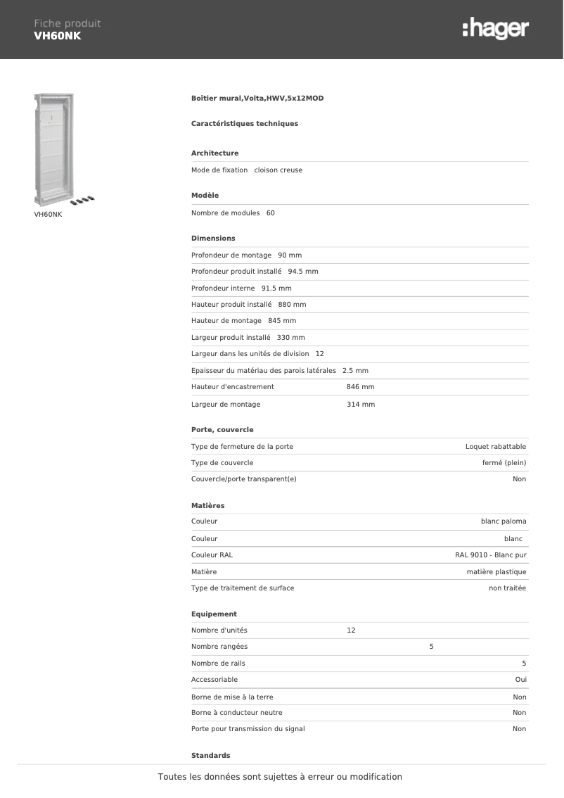 Image de la première page du manuel de l'appareil VH60NK