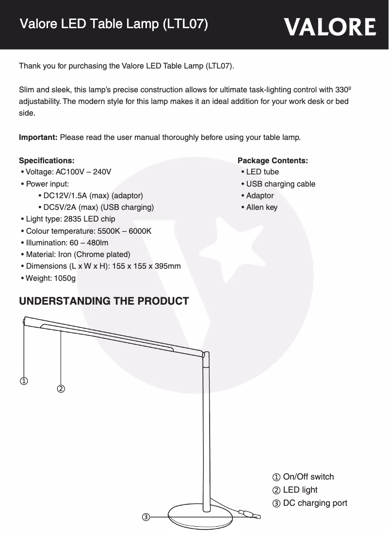 Image de la première page du manuel de l'appareil LTL07